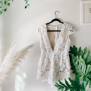 White Detailed Romper